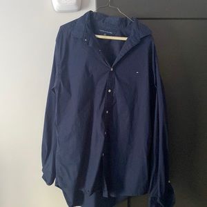 Tommy Hilfiger XL navy blue button down collared shirt